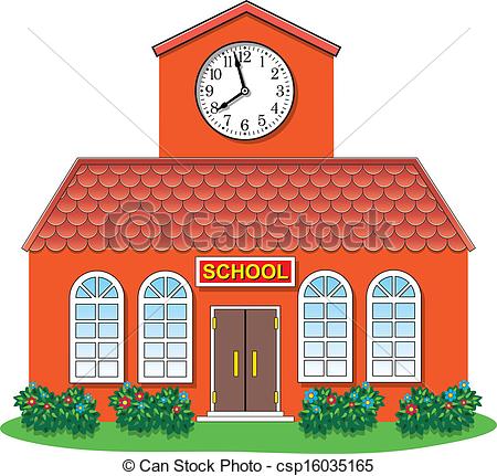 ... vector country school building - vector illustration of... ...