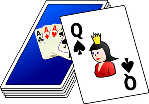 Vector drawing of color deck  - Playing Cards Clip Art