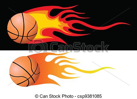... Vector Flaming Basketball
