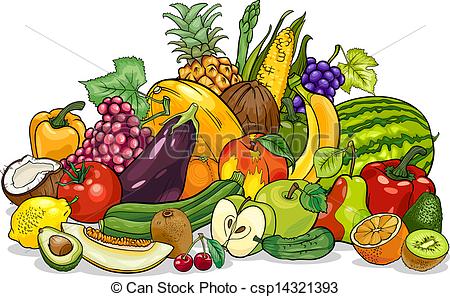 Vector - fruits and vegetable - Fruits And Vegetables Clip Art