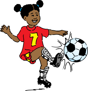 vector Girl Playing Soccer .