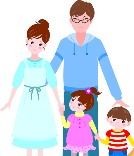 vector happy family together  - Happy Family Clipart