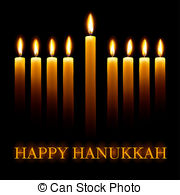 Vector Happy Hanukkah greeting card with.