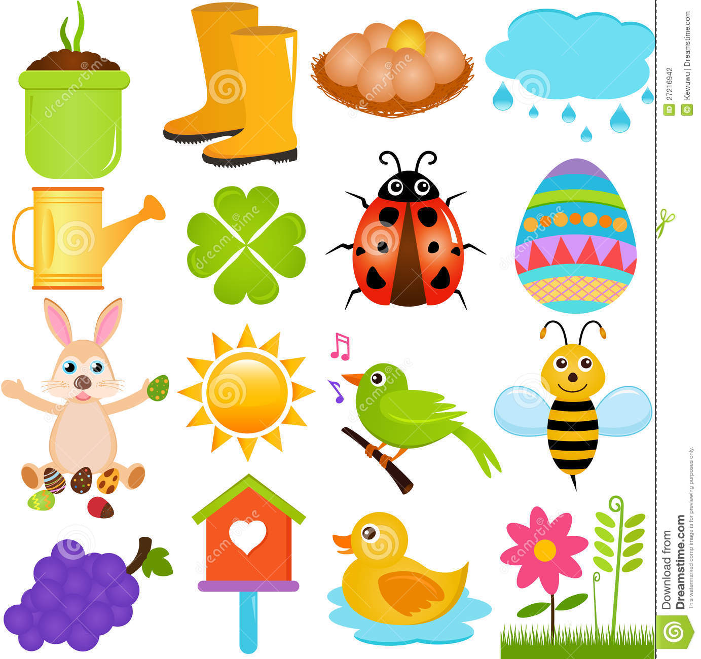 Vector Icons : Spring Season Theme Stock Photography