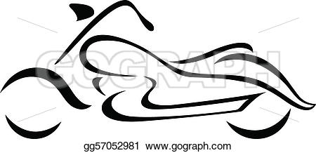 Vector Illustration - Motorcycle silhouette for emblem. vector format. Stock Clip Art gg57052981
