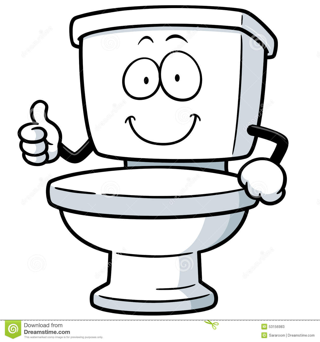 Vector Illustration Of Cartoon Toilet