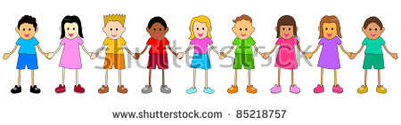 Vector illustration of children from various ethnic group