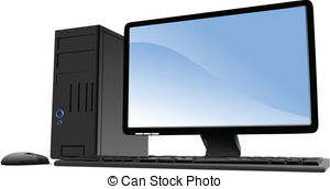 ... Vector illustration of desktop PC or server station. Mac.