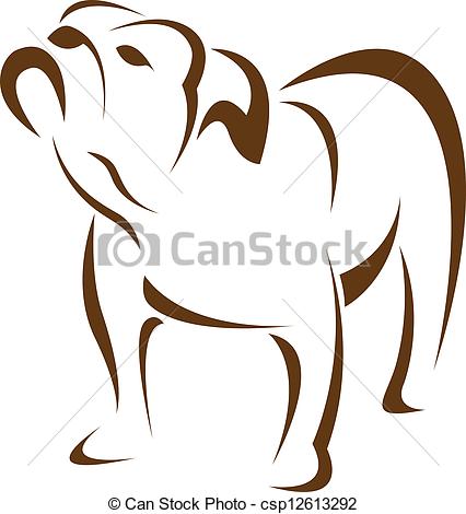 ... Vector image of an dog (bulldog) on white background
