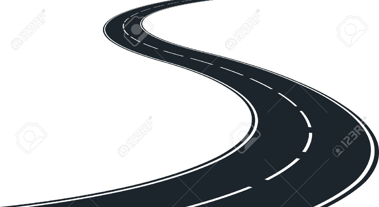 Vector - isolated winding road - clip art illustration