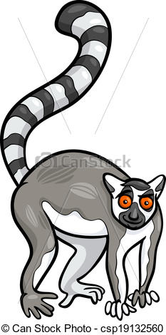 Vector - lemur animal cartoon - Lemur Clipart