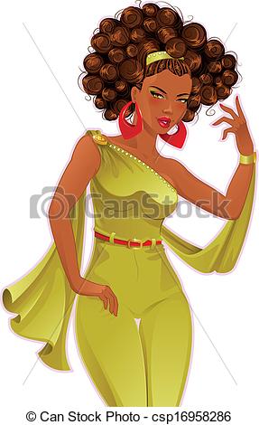 Vector Of Beautiful African . - Free African American Clipart