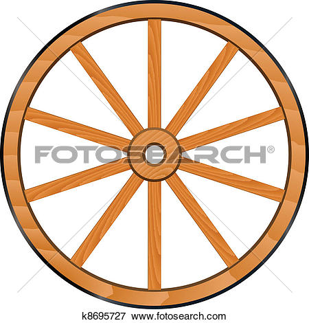 vector old Wooden Wheel
