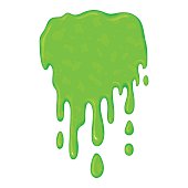 ... Green slime on white illu
