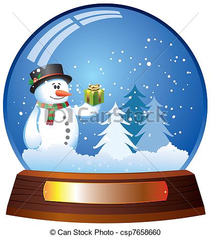 Christmas snowman snow globe 