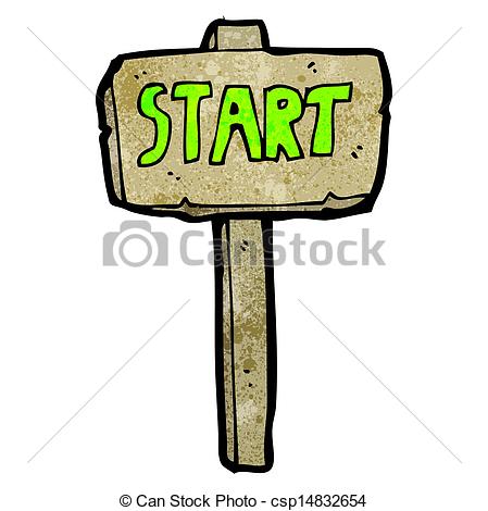 Vector - start sign cartoon