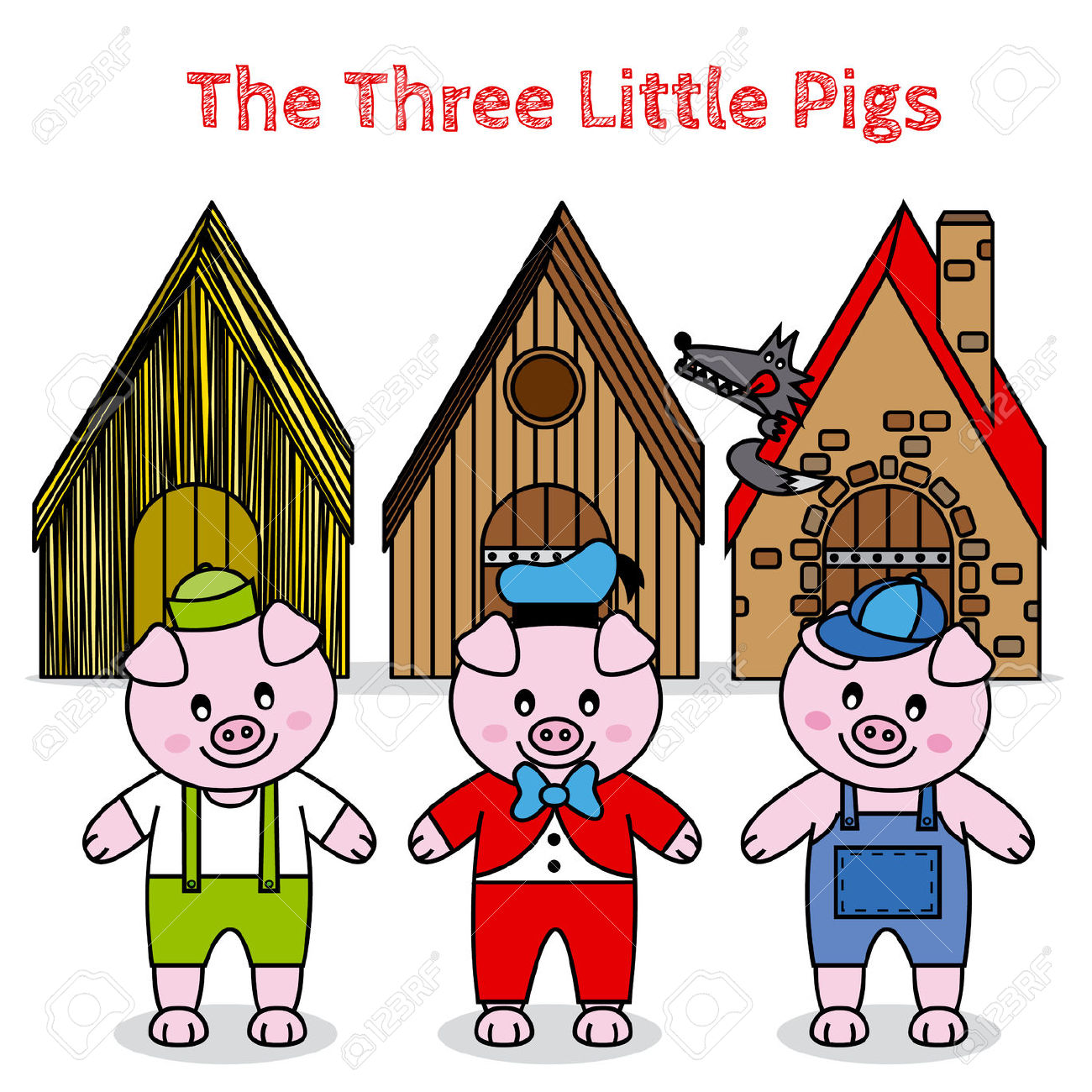 Vector - the three little pigs .