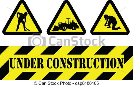 Vector Under Construction Signs Stock Illustration Royalty Free