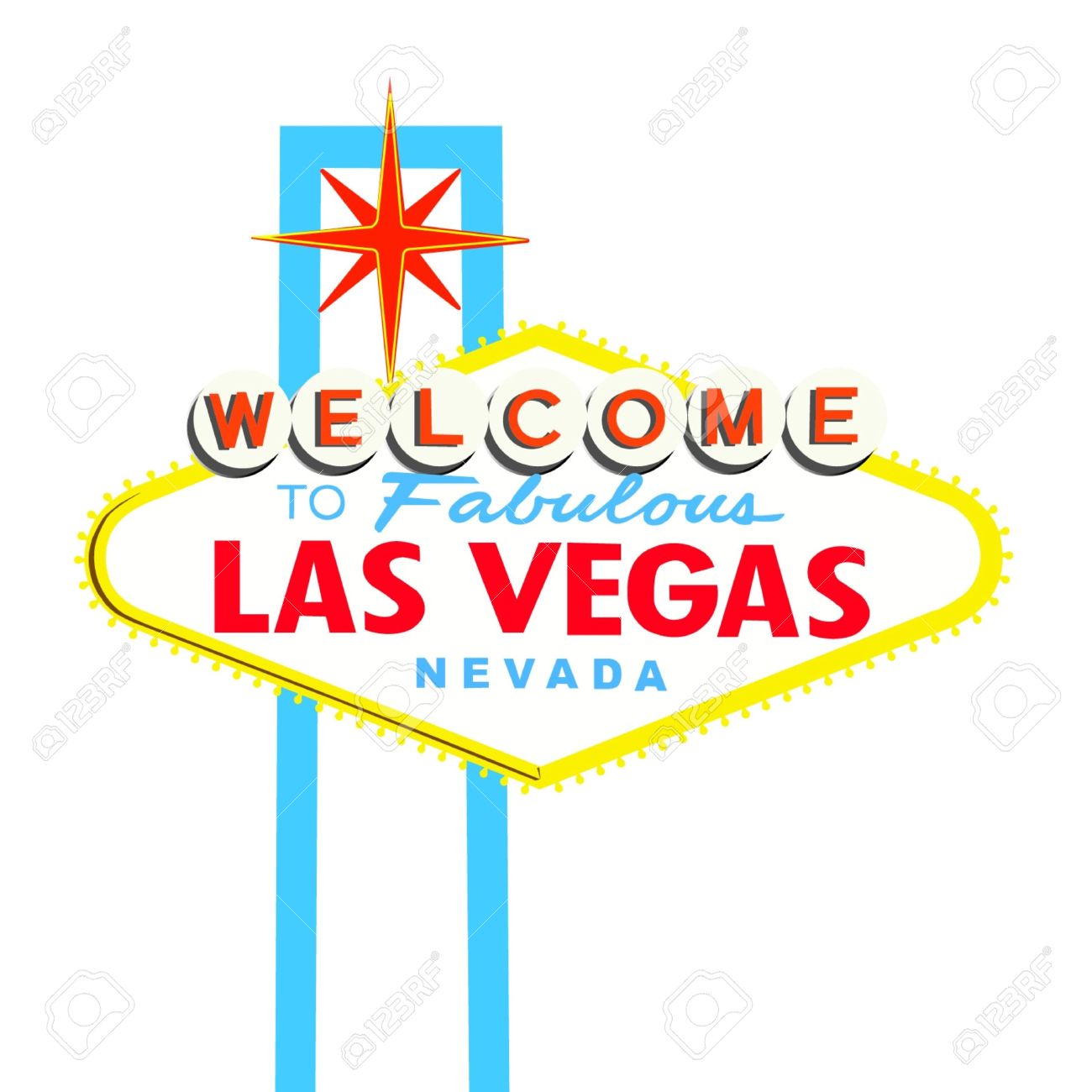 vegas sign: Welcome to Las Vegas Sign on White background