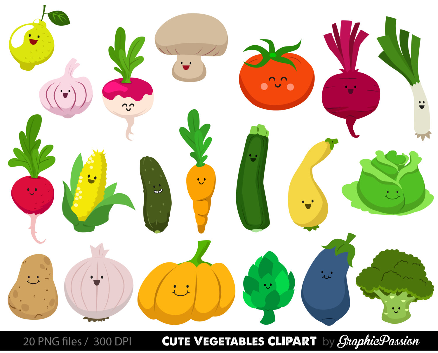 Cartoon Vegetables Cliparts C