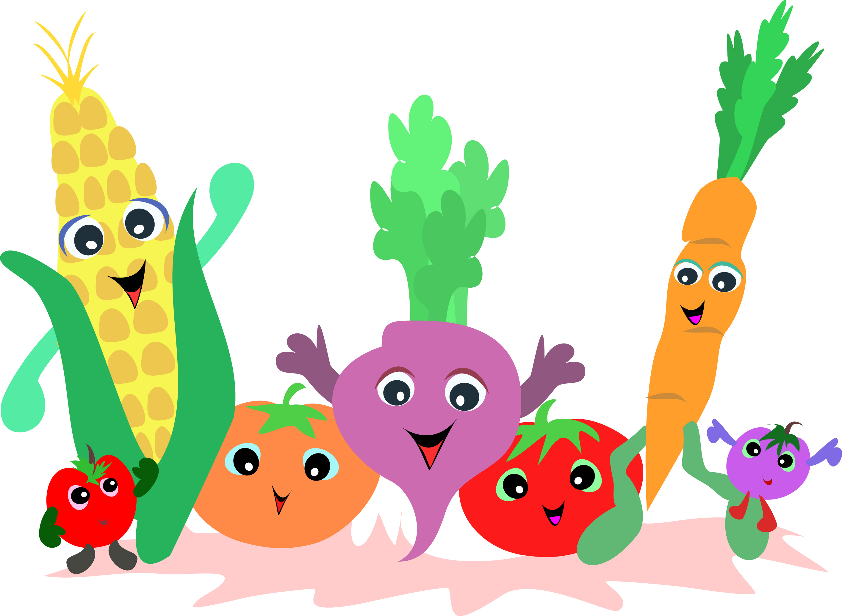 Vegetable Clipart Black And W - Fruits And Vegetables Clip Art