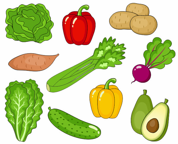 Vegetables Clip Art, Cute Veggies Clipart, Digital Clip Art, Avocado, Potato, Pepper, Beet, Cucumber - Instant Download - YDC019