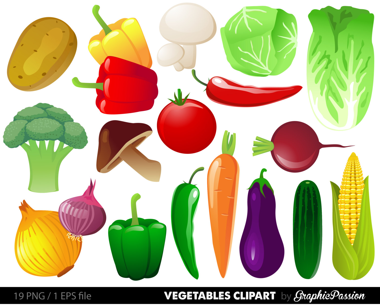 Vegetables clipart digital ve - Vegetables Clip Art