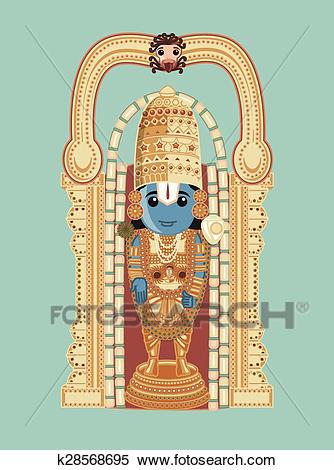 Clipart - Baala Ji Venkateswara - Cartoon God. Fotosearch - Search Clip Art,  Illustration