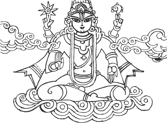 Indian hindu god vishnu naray