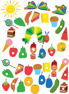 Very Hungry Caterpillar digital clipart by hjIllustrations on Etsy