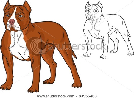 Clip Art of a Drooling Pit Bu
