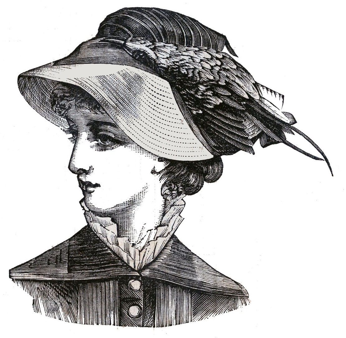 Victorian Clip Art u2013 3 Hat Wearing Heads u2013 Ladies