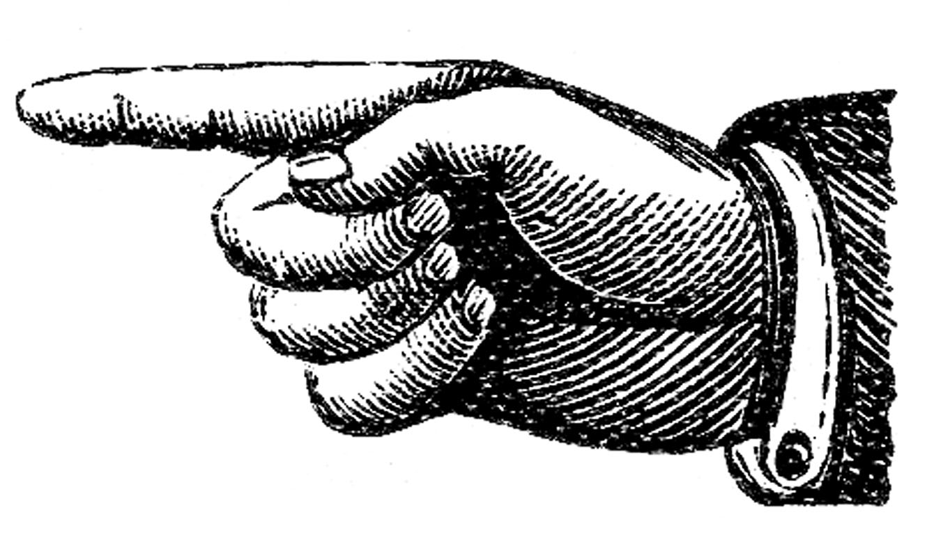 Victorian Clip Art Pointing . - Finger Pointing Clipart