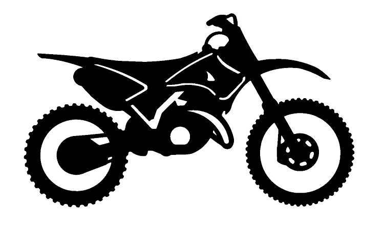 dirt bike clipart black and w