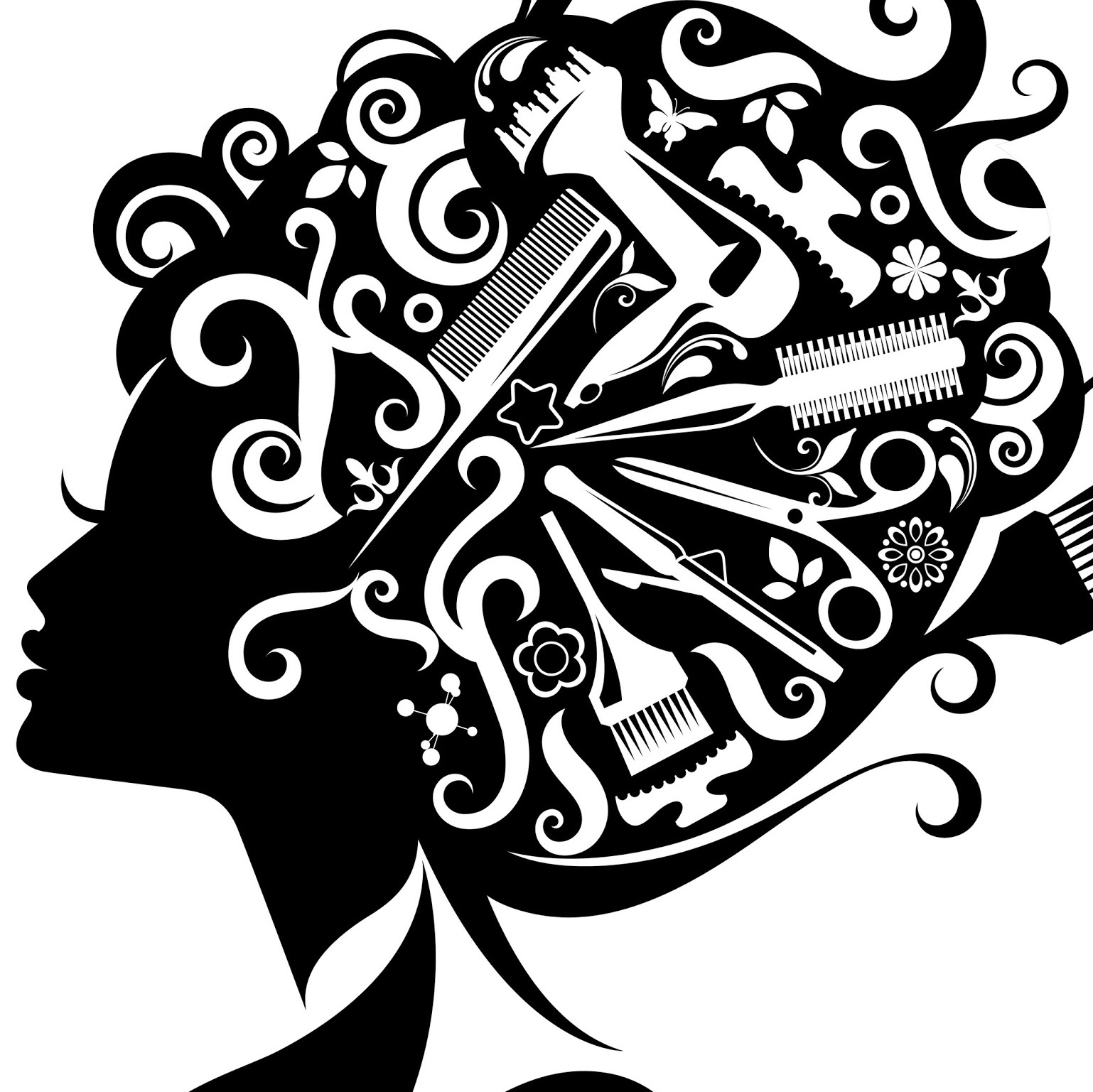 hair salon: Illustration art 
