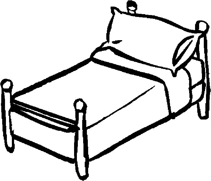 Bed clipart black and white f