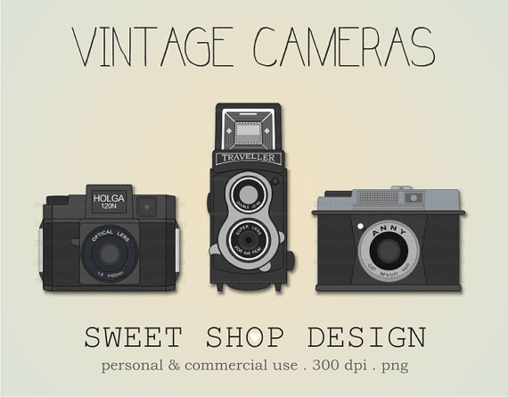 Vintage Camera Clip Art, Camera Ilustration, Photography Clip Art, Royalty  Free Clip Art