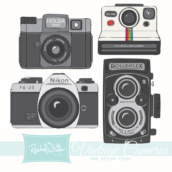 Vintage Cameras Clip Art 20 Images Ai Eps Png Rolleiflex Holga