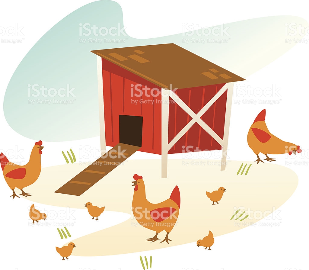vintage chicken coop royalty-free stock vector art