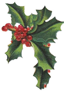 Vintage Christmas Holly Clipa - Holly Clipart Free