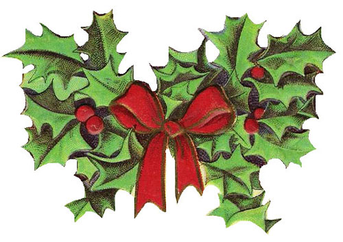 Vintage Christmas Holly Clipart