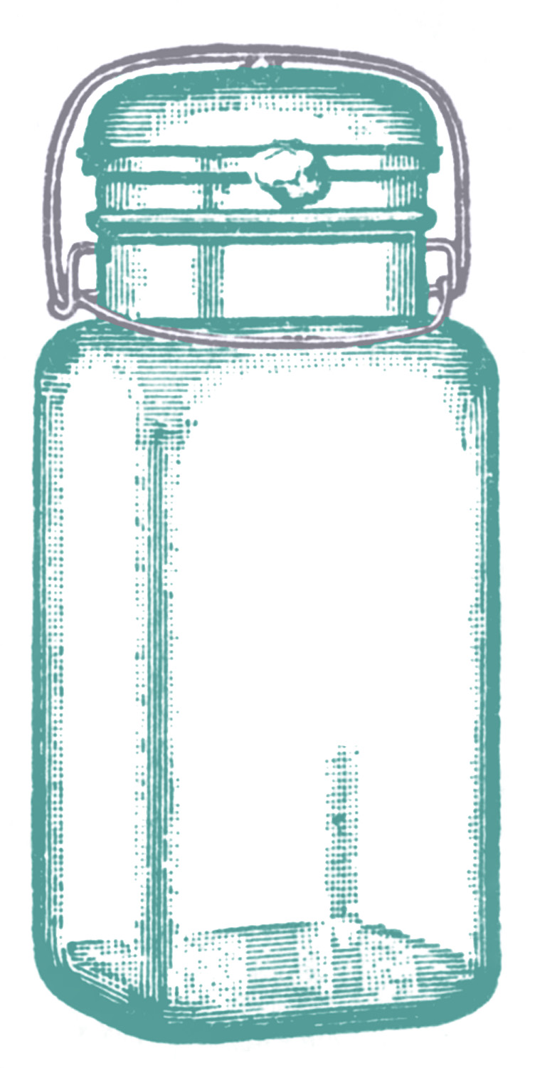 Vintage Clip Art u2013 Cute Glass Mason Jar u2013 Label