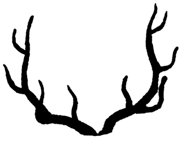 Vintage Clip Art u2013 Deer with Antlers Silhouette