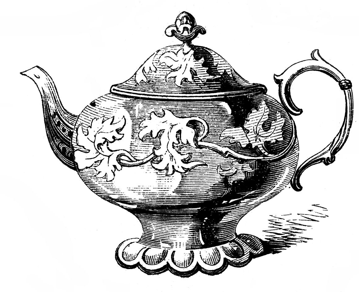 Free Vintage Clip Art u2013 2 Ornate Teapots