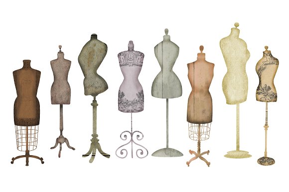 Vintage Dress Form Clip Art . - Dress Form Clip Art