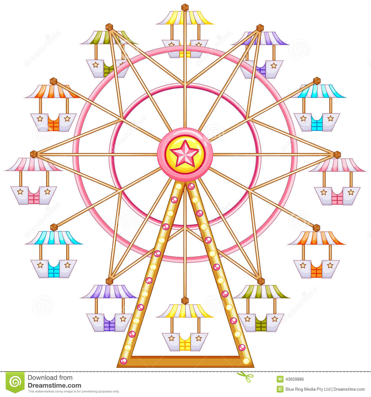 Vintage Ferris Wheel Clipart - Ferris Wheel Clip Art