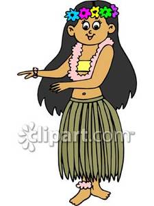 Vintage Hawaiian Pin Up Girls Grass Skirt Clip Art Hula Hoop Girl