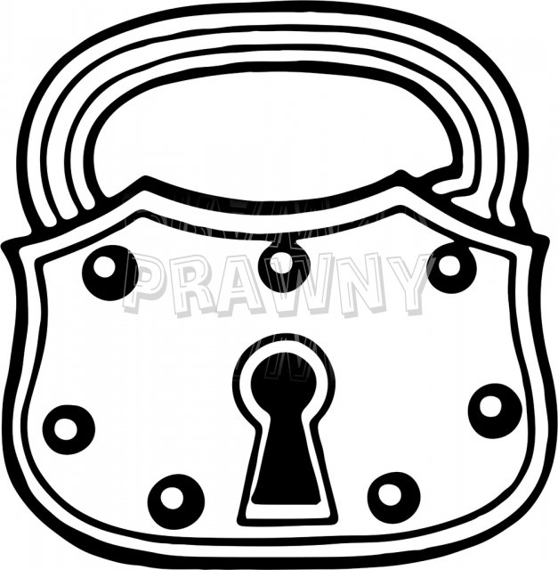 Vintage Key Lock Clipart .