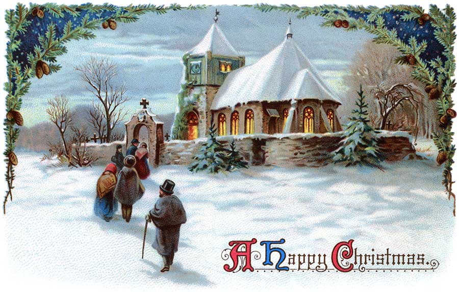 Vintage Religious Christmas Clipart (04)