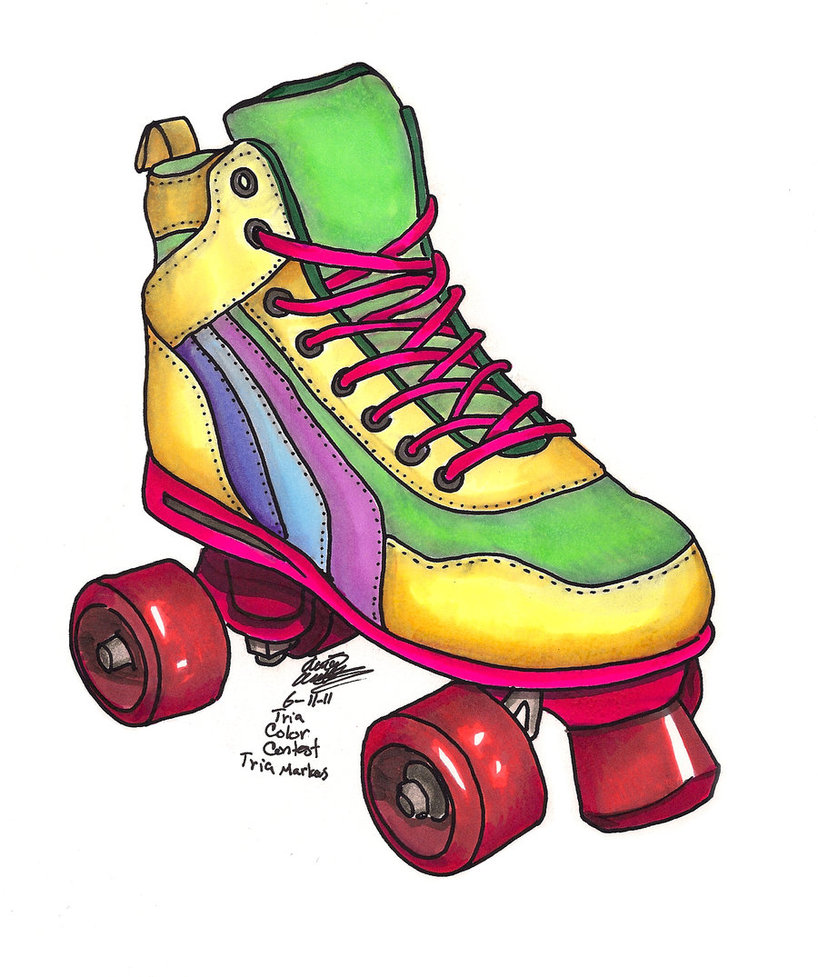 80s Roller Skating Clipart .